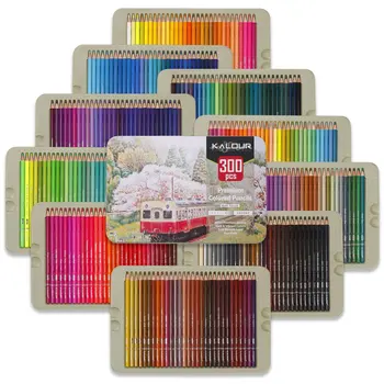 Профессиональный набор цветных карандашей 300 цветов для художников Мягкая основа для рисования Эскизов Растушевки Цветные Карандаши для взрослых Начинающих