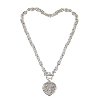 Модные Ожерелья с двумя Влюбленными серебряными Сердцами из нержавеющей Стали, Простой Женский Кулон, подарок для девочек