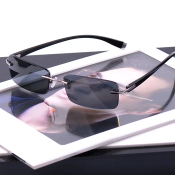 Мужские поляризованные солнцезащитные очки, модные солнцезащитные очки для мужчин Polarod для вождения, рыбалки (145 мм), без оправы, фирменное качество, чехол бесплатно