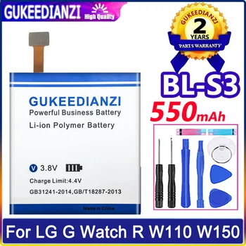 Высококачественная Сменная Батарея BL-S3 BLS3 BL S3 Для LG G Watch R W110 W150 Watch Batterie 550 мАч Li-polym Bateria + Инструменты