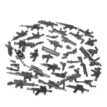 Военное Оружие MOC WW2 Army Gun Parts Kit Современный Солдат Спецназа, Совместимые Фигурки, Аксессуары, Строительный Блок, Кирпичные Мини-Игрушки
