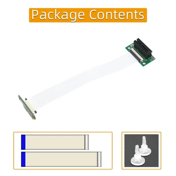 PCI-E 36Pin 1X Удлинительный кабель со светодиодом питания 12 В и пластиковой прокладкой на печатной плате (двойное вертикальное направление 90 градусов)