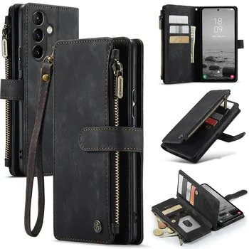 Роскошный Кожаный чехол-бумажник на молнии Для Samsung Galaxy A72 A71 A54 A53 A52 A51 A34 A33 A32 A24 A23 A22 A14 A13 A12 4G 5G