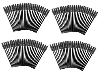 100 черных одноразовых мини-кисточек для ресниц из норки, аппликаторы для туши