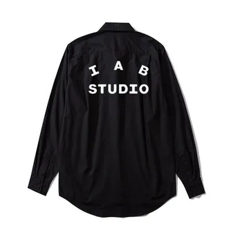 IAB SUDIO 2023 трендовый бренд с модными буквами для мужчин и женщин, свободная повседневная рубашка с длинными рукавами в стиле хип-хоп, уличная футболка