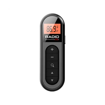 Мини Карманное FM-радио, перезаряжаемый портативный радиоприемник на частоте 76-108 МГц с ЖК-дисплеем с подсветкой, проводные наушники 3,5 мм
