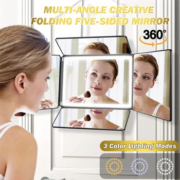 5-Позиционное Регулируемое зеркало, Зеркало для макияжа, трехстворчатое зеркало, Парикмахерское зеркало, трехстворчатое зеркало, Инструмент для стрижки волос, Инструмент для стрижки своими руками