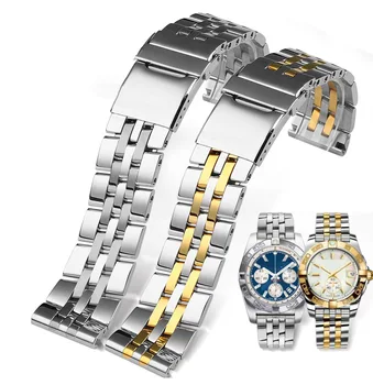 Ремешок для часов из нержавеющей стали 316L 22 мм 24 мм, металлический браслет для часов breitling, ремешок для мужских часов, браслет для A49350 AB042011