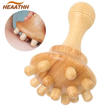 Деревянный Массажер в форме гриба, массажер для всего тела, лимфодренажный инструмент для снятия мышечных болей, антицеллюлитный, придающий форму телу