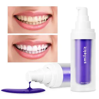 Фиолетовая цветокорректорная зубная паста, фиолетовая зубная паста, осветляющий уход за зубами, водорастворимый краситель, зубная паста для коррекции желтых зубов