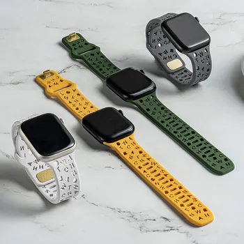 Силиконовый Ремешок для Часов Apple Watch Ремешок 44 мм 40 мм 45 мм 41 мм 38 мм 42 мм Смарт-часы Браслет Ремешок для Часов Iwatch Series 3 6 Se 7 8