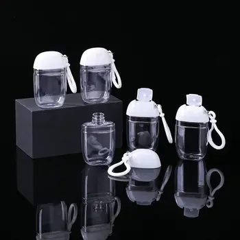 Многоразовый С кольцом для ключей, Прозрачный с крючком, Пластиковая бутылка многоразового использования, Косметический контейнер, Бутылка-спрей, бутылка для мыла для рук