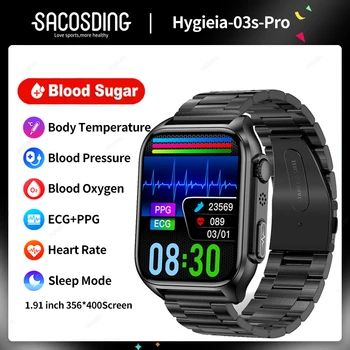 Смарт-Часы Мужские 2023 Новые Часы для измерения уровня сахара в крови ECG + PPG Bluetooth Call Watches Водонепроницаемые Фитнес 24-our Пульсометр для измерения уровня кислорода в крови