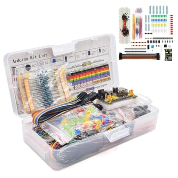 1 Коробка Стартовый набор для Arduino R3 Комплект электронных компонентов С коробкой 830 точек привязки Макетная плата Электронный DIY Kit
