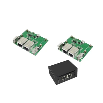 Двойная плата Ethernet USB-концентратор для RaspberryPi 2 Вт Высококачественная плата адаптера расширения Подключи и играй