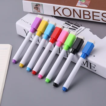 Цветные стираемые ручки для разметки белой доски с магнитной губкой, Стираемая детская цветная ручка для рисования