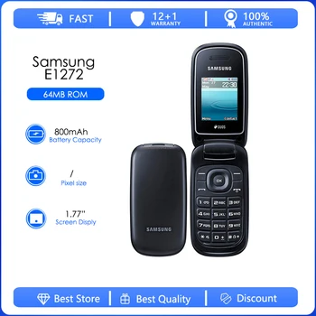 Samsung E1272 Восстановленный-Оригинальный разблокированный Samsung Flip E1272 телефон с двумя sim-картами GSM 2G FM-радио телефон Бесплатная доставка
