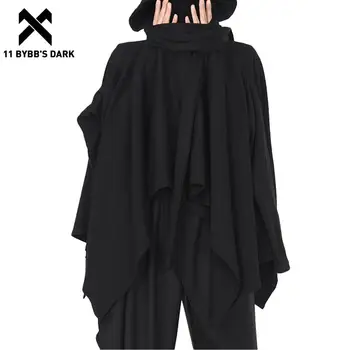 11 BYBB'S, темное пальто на Хэллоуин, толстовка, Темный стиль, Съемная шляпа, плащ, Толстовка, Косплей на Хэллоуин, Длинный Свободный плащ неправильной формы
