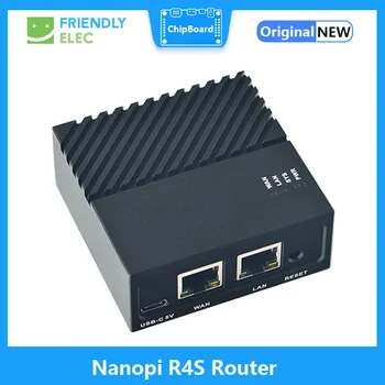 FriendlyELEC Nanopi R4S Мини Портативный Дорожный маршрутизатор OpenWRT с двумя портами Ethernet со скоростью передачи данных 4 ГБ LPDDR4 на базе RK3399 Soc для Интернета вещей