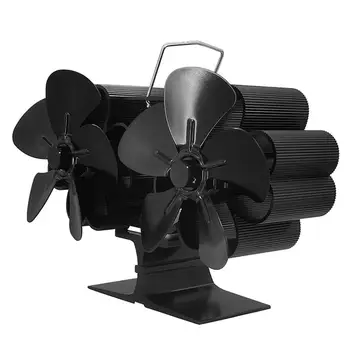Вентилятор для плиты с тепловым приводом, 10 лопастей, Вентилятор для дровяной горелки, Неэлектрические принадлежности для камина, нагревательный вентилятор с защитой от перегрева и