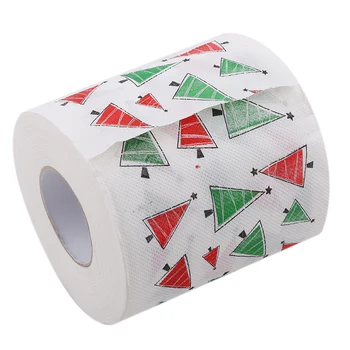 1 рулон Туалетной бумаги, Домашняя Туалетная бумага Для Ванной, Гостиной, Принадлежности для Санта-Клауса, Рождественская Елка, Тканевый Рождественский Декор