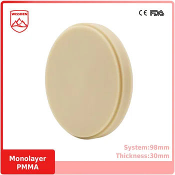 Wissden монослойный PMMA диск (5 штук) 98,30 мм Материалы для стоматологической лаборатории Открытая система CAD/CAM