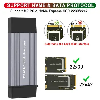 USB Gen 2 10 Гбит/с Type C Корпус без инструментов Алюминиевый M.2 NVME SSD Корпус Адаптер для 2230/2242 NVMe