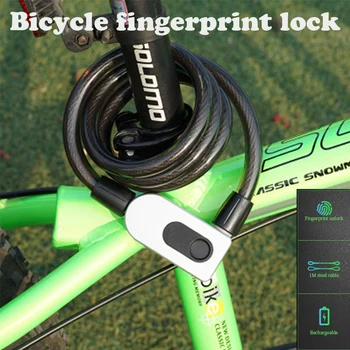 Противоугонный стальной тросовый замок для отпечатков пальцев, Велосипедный интеллектуальный замок, водонепроницаемый и пылезащитный, USB-зарядка, Горный велосипед, мотоцикл