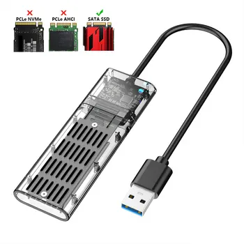 Корпус твердотельного накопителя M2 M.2 для USB 3.0 Gen 1,5 Гбит/с Внешний высокоскоростной твердотельный накопитель для SATA M.2 Для NGFF SSD 2242 2260 2280 Адаптер для карт