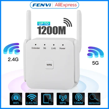 5 ГГц AC1200 WiFi Ретранслятор 1200 Мбит/с Маршрутизатор WiFi Удлинитель Усилитель 2,4 Г/5 ГГц Усилитель Сигнала Wi-Fi Точка доступа к сети Дальнего действия