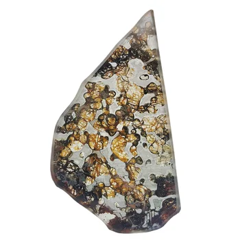Ломтики оливкового метеорита Brenham, образцы натурального метеоритного материала, высококачественные образцы оливкового метеорита