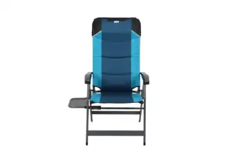 Походный 5-позиционный стул с приставным столиком, синий и черный, для взрослых