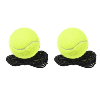 2 шт. Эластичный веревочный теннисный тренировочный мяч, мяч для отскока с веревкой, тренажер для самостоятельной тренировки, инструмент для одиночной игры