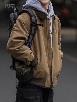 Японская Уличная одежда, Винтажные рабочие куртки с лацканами, Повседневные высококачественные пальто Harajuku, Мужская одежда, Топы в американском стиле Милитари, мужские
