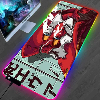 Красочный коврик для мыши RGB Gundam Игровые Аксессуары Компьютерный Высокоскоростной Ковер с подсветкой 900x400mm Клавиатура Геймерский коврик для мыши