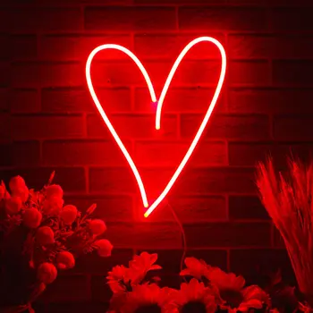 Неоновая вывеска в виде сердца, розовые светодиодные неоновые лампы для спальни, USB Неоновая световая вывеска в виде плавящегося сердца для декора стен дома, детской комнаты, вечеринки по случаю дня рождения