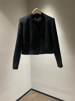 Шелковая шерстяная куртка с лацканами повседневная мода 2023 лето, новинка, лидер продаж
