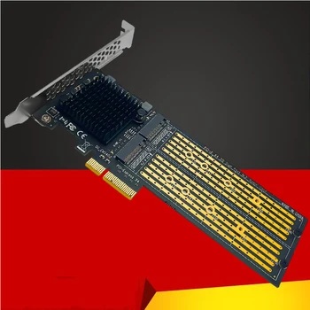 Разъемный 2-портовый адаптер M2 NVME PCIE для NVMe SSD M Key B & M Key к разъему платы расширения PCI Express X4 с Низкопрофильным кронштейном