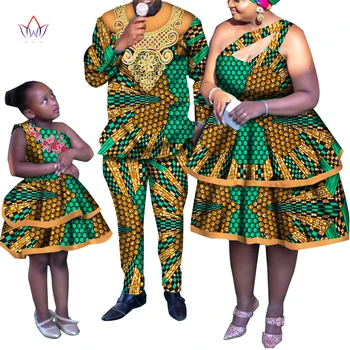 Летняя Новая модная одежда 2023 года, брендовая одежда для папы, мамы и девочки, одежда для детей в Африканском стиле, винтажные комплекты, семейная одежда WYQ868