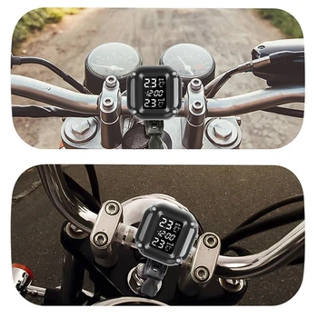 Система сигнализации TPMS для мотоциклов, система контроля давления в шинах, система контроля температуры шин с 2 внешними датчиками, Магнитная USB-быстрая зарядка