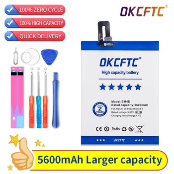 OKCFTC 5600 мАч, оригинальная сменная батарея BM4E Для Xiaomi MI Pocophone F1, Аутентичная батарея для телефона + наборы инструментов