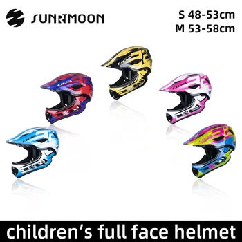 Детский шлем SUNRIMOON Full Face с Задним Фонарем, Велосипедный Детский Шлем Mtb, Шоссейные велосипедные Шлемы, Защитные Аксессуары Для Велоспорта