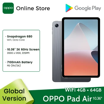OPPO Pad Air Tablet Глобальная версия 4 ГБ 64 ГБ Snapdragon 680 Восьмиядерный 10,36 