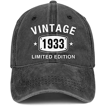 Подарки на 90-й день рождения для мужчин и женщин, шляпы, винтажные идеи подарков 1933 года, бейсбольная кепка с принтом