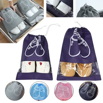 Портативная сумка для обуви, водонепроницаемая дорожная одежда, пылезащитная сумка из нетканого материала, упаковка на шнурке, Органайзер для домашнего хранения Dolap