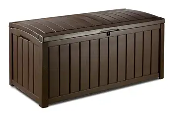 Пластиковая палубная коробка Keter Glenwood Outdoor емкостью 101 галлон, коричневая