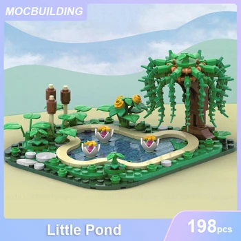 Модель маленького пруда, строительные блоки MOC, сделай сам, собери кирпичи, вид на пейзаж, развивающие творческие детские игрушки, рождественские подарки 198 шт.