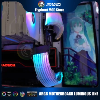 Удлинительный кабель блока питания RGB Kit ATX 24Pin GPU 8Pin Light Rainbow Cord 5V Для Синхронизации Компьютерных Компонентов, PC Gamer DIY Украшение шкафа