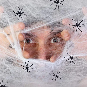 20 г ручной работы, эластичное украшение в виде паутины на Хэллоуин, страшная сцена для вечеринки в стиле хоррор, домашний бар, реквизит для дома с привидениями