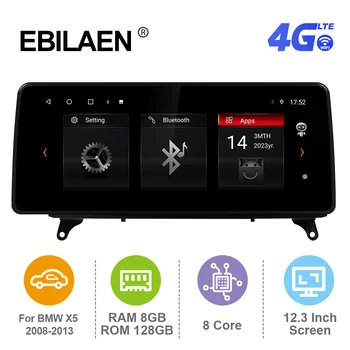 EBILAEN Android 12 12,3 дюймов Автомобильный радиоприемник Для BMW X5 E70 X6 E71 2007-2013 CCC/CIC GPS Стерео Мультимедийный Плеер Carplay Auto 4G